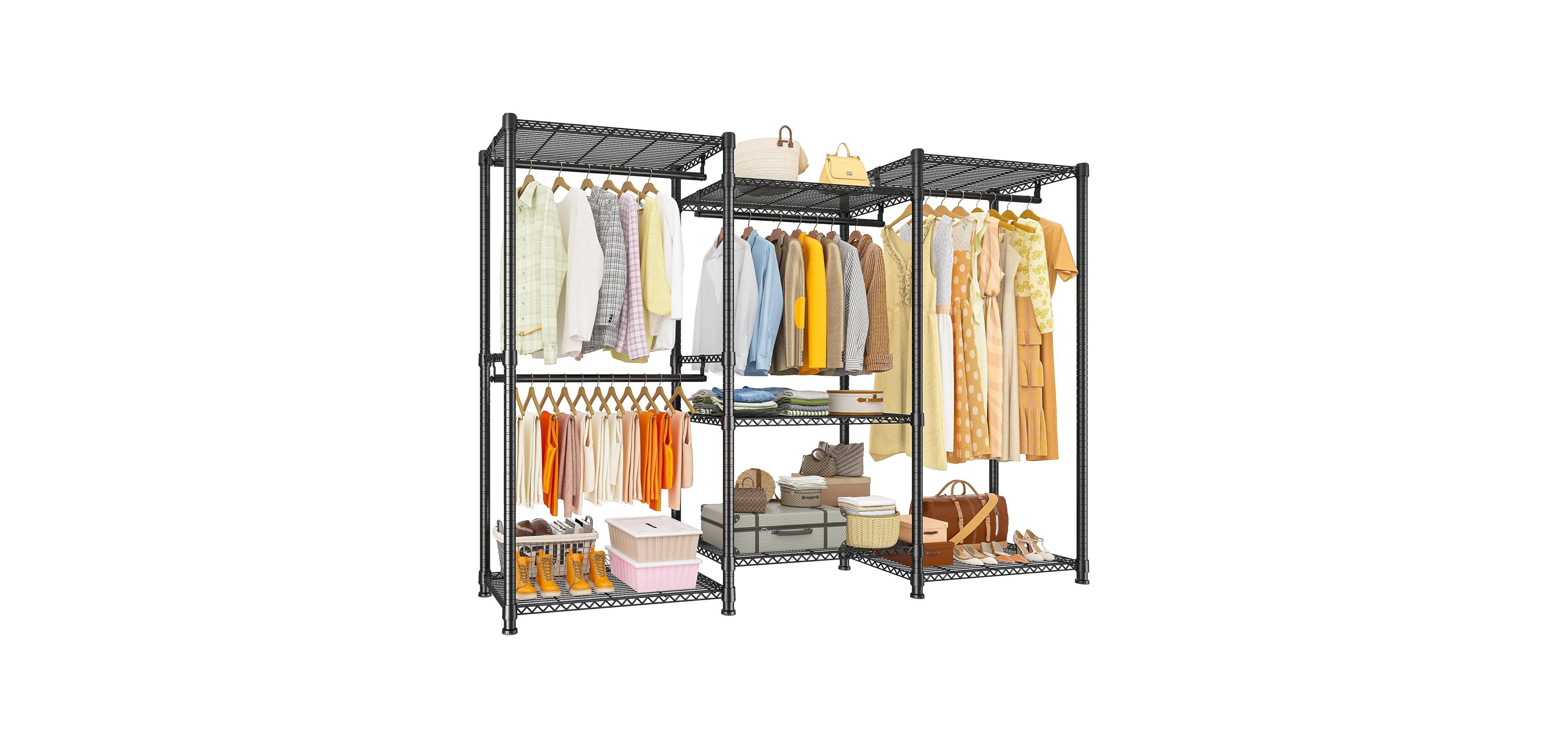 Raybee 900 lbs Load Heavy Duty Freestanding Portable Clothes Rack Closet Organizer