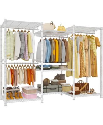 Heavy Duty Clothes Rack Load 900Lbs, Clothing Rack for Hanging Clothes for Bedroom