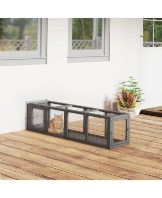 Outdoor Cat Tunnel, Extendable Pet Enclosure with 3 Doors,
