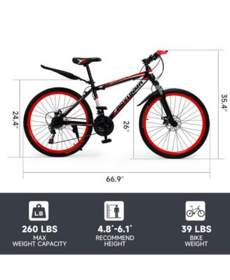 26-Inch 24-Speed Mountain Bike for Adults with Suspension Fork & Dual Disc Brakes, Ready for Adventure