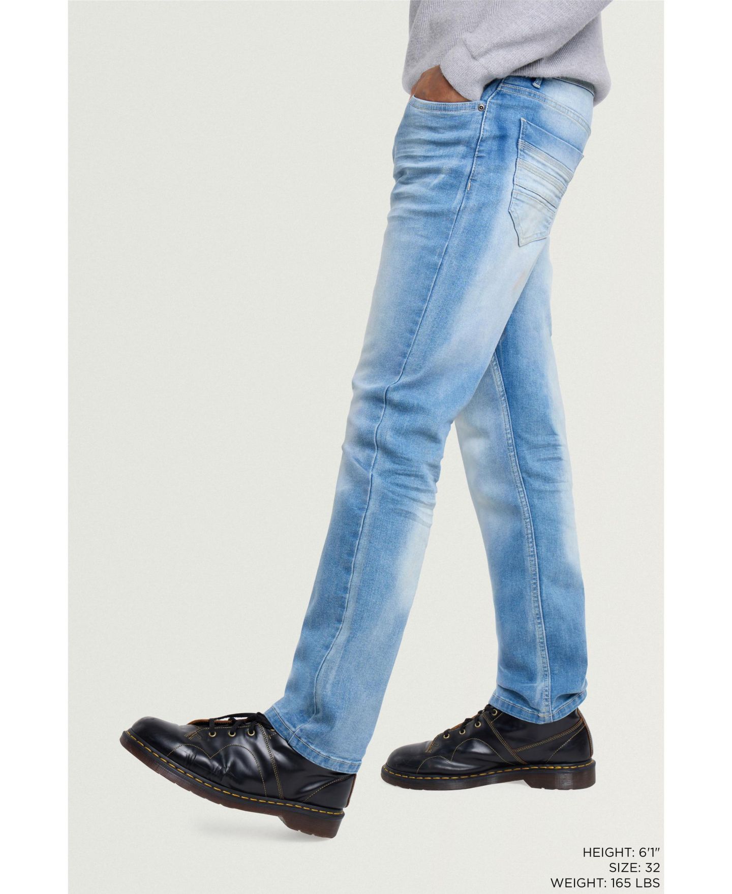 Мужские джинсы CULTURA Pieced Pockets Slim Fit, цвет: Светлая варка — фото 6