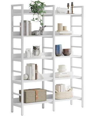 5-Tier Industrial Bookshelf, 71”H x 47”W Etagere Bookcase, Freestanding Double Wide Book Shelf for Storage and Display