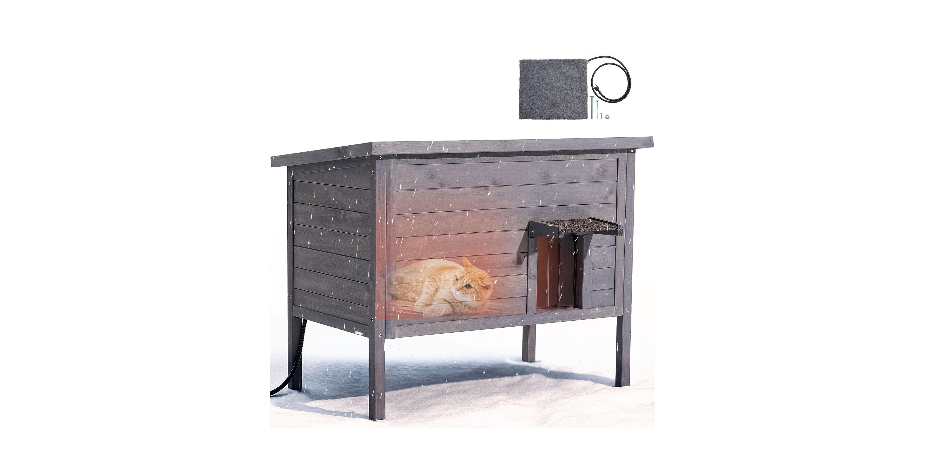 Cozito 34" Heated & Insulated Wooden Outdoor Cat House
