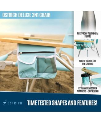Deluxe 3N1 Lightweight Outdoor Beach Lounge Chair w/Footrest, Aqua