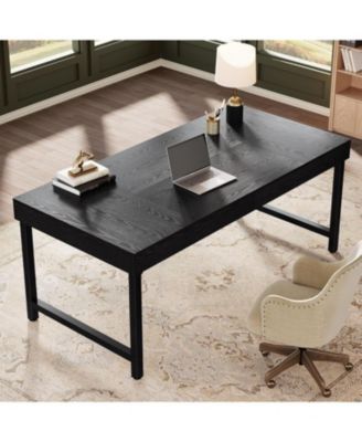 55" Industrial Executive Desk, Rustic Simple Computer Laptop Desk, Study Writing Table Business Workstation