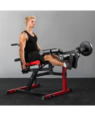 Leg Extension and Curl Machine, Adjustable Lower Body Strength Trainer for Thigh and Hamstring Workouts, 550 lb Capacity