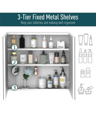 Wall Mount Bathroom Medicine Cabinet W/ Mirror Steel Frame 24"x22"