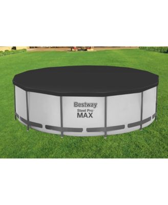 Flowclear 12 Foot Round Pool Cover w/ Drain Holes for Above Ground Pools