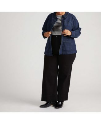 Plus Size Denim Utility Jacket
