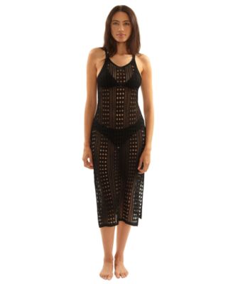 Women's Crochet Scoop Neck Cover-Up Dress