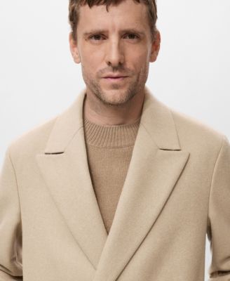 Men's Long Double-Breasted Wool Coat