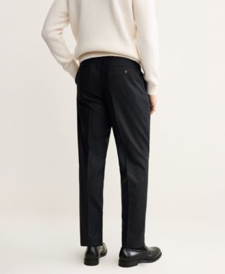 Men's Virgin Wool Regular-Fit Pinstripe Pants