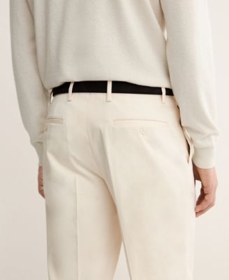 Men's Regular Fit Pleated Cotton Pants