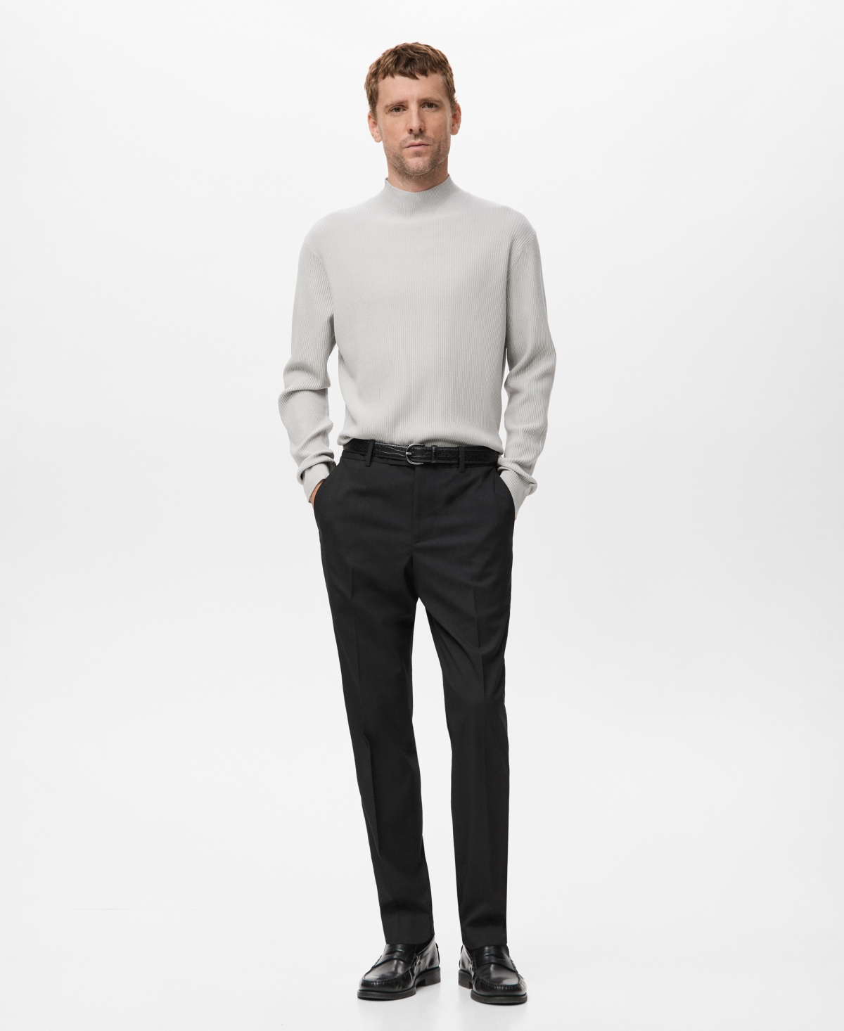 Mango Men's Ribbed Turtleneck Sweater