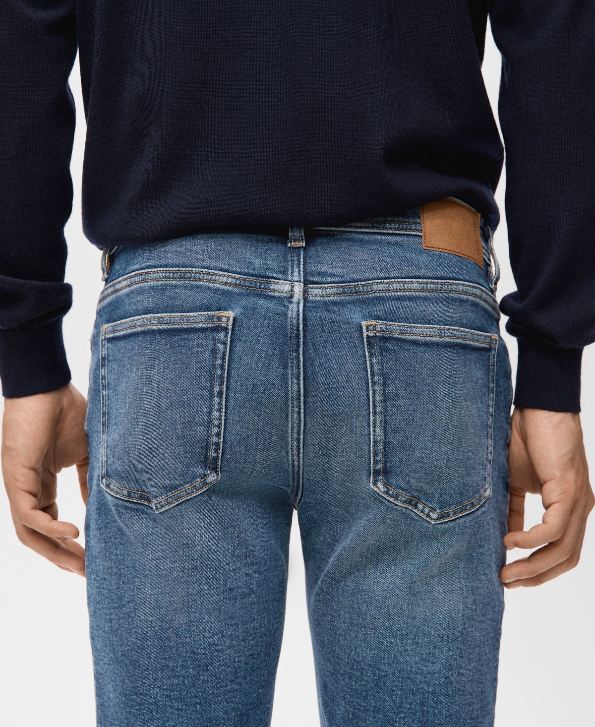 Mango Men's Jan Slim-Fit Faded Medium-Wash Jeans