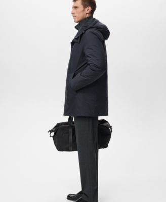 Men's Detachable Water-Repellent Quilted Parka