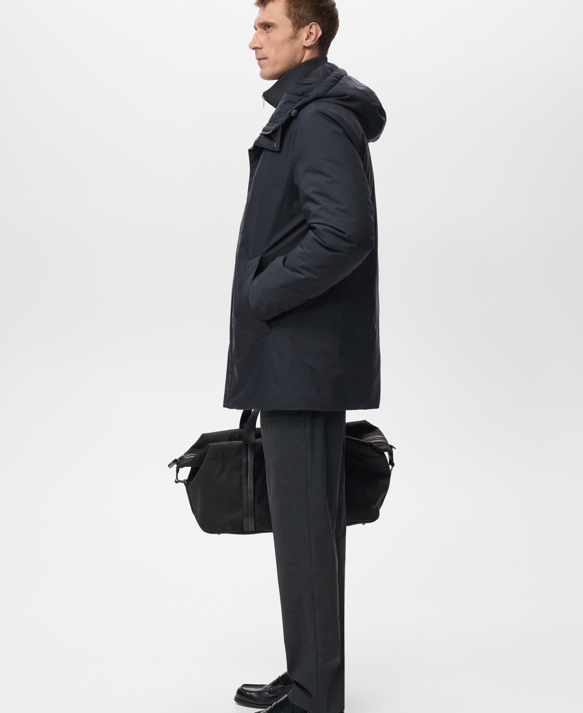 Mango Men's Detachable Water-Repellent Quilted Parka