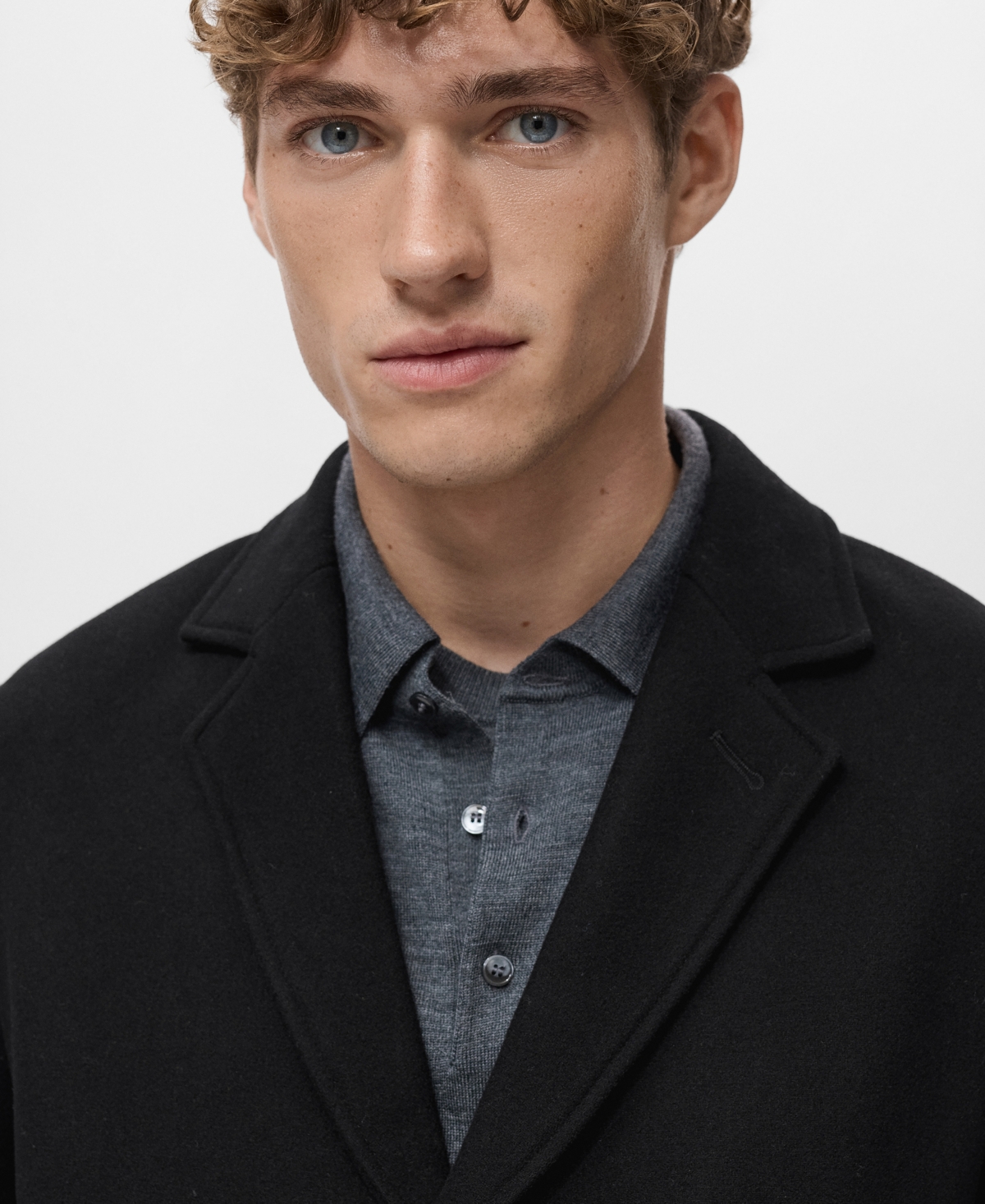 Mango Men's Lightweight Wool Coat