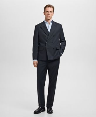 Men's Striped-Print Slim-Fit Dress Shirt