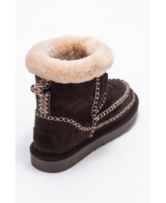 Forever & Always Women's Shoes Jorel Leather Fur Lined Ankle Boot.