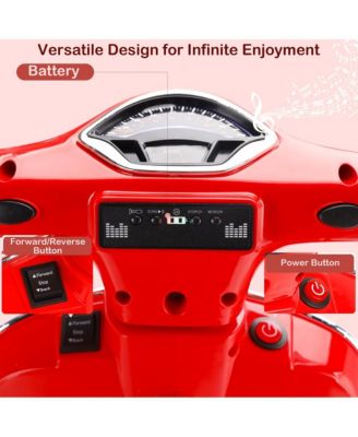 6V 2 MPH Kids Ride-On Motorcycle with Training Wheels, Foot Pedal Drive & MP3 Player