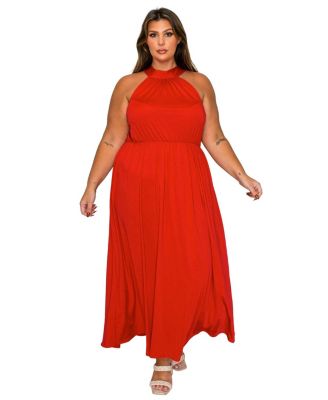 Plus Size Cassia Halter Neck Dress