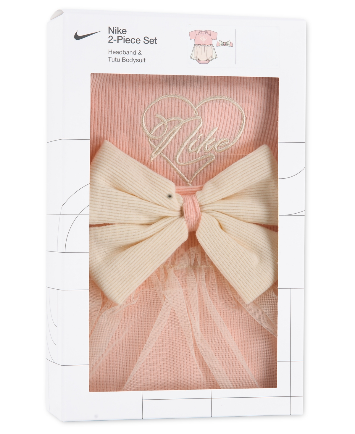 Nike Baby Girls' Swoosh On Pointe Short-Sleeve Bodysuit and Headband, 2-Piece Set