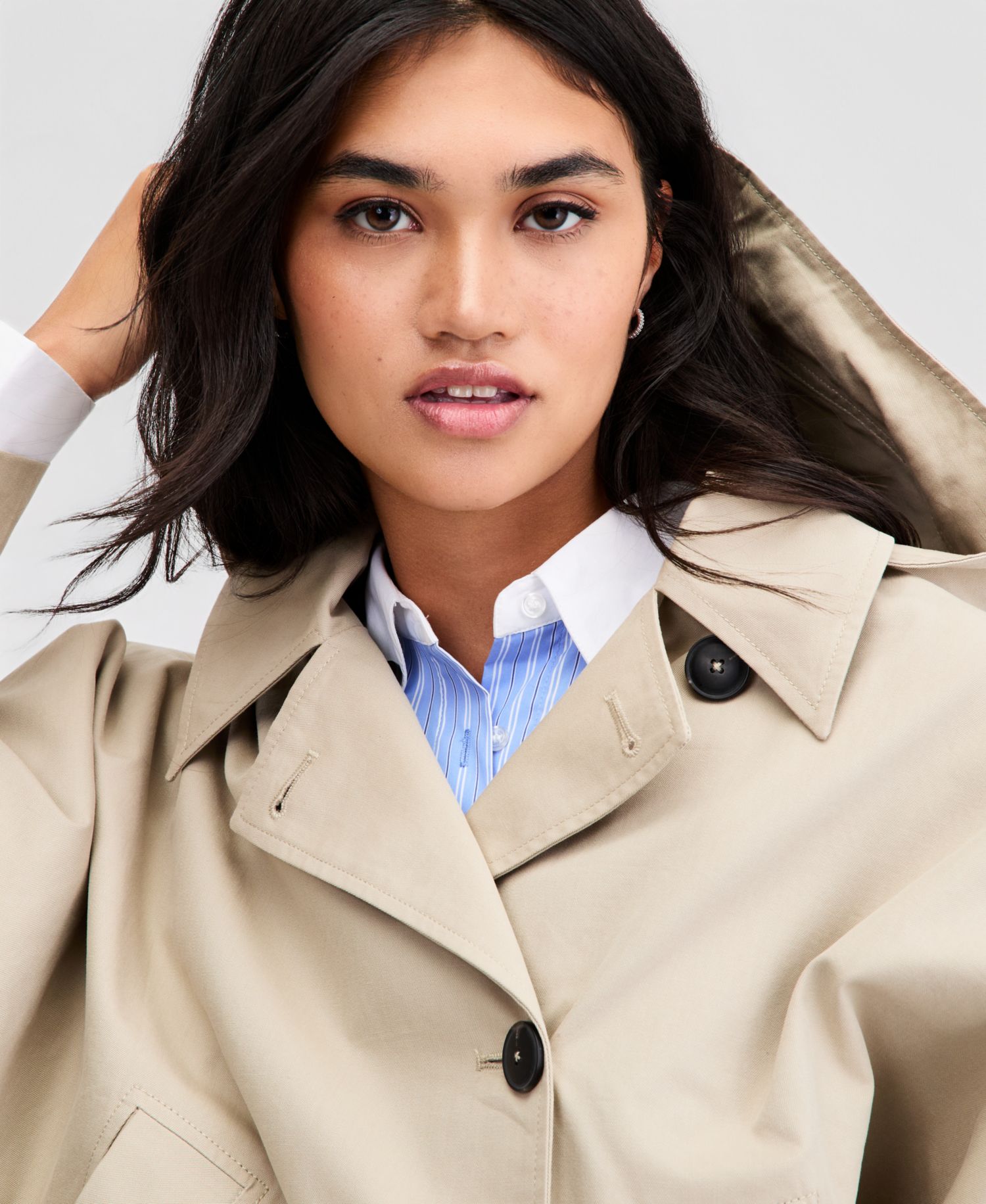 Women's Oversized Cropped Trench Jacket