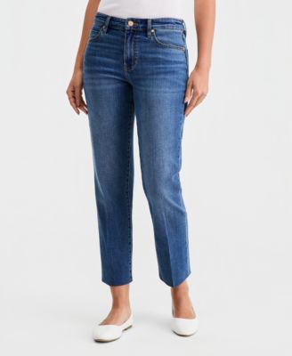 Women's Kennedy Cropped Straight Blind-Hem Jeans