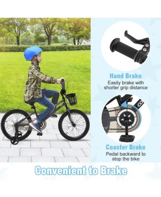 18-Inch Kids Bike with Basket and Training Wheels for Ages 4-8