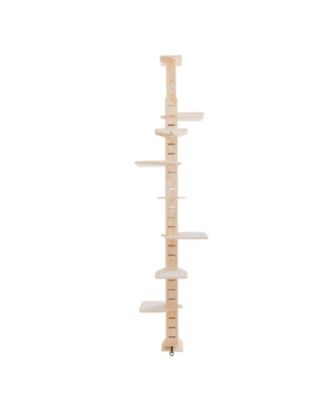 9' Adjustable Height Floor-to-Ceiling Cat Tree with Perching Shelves