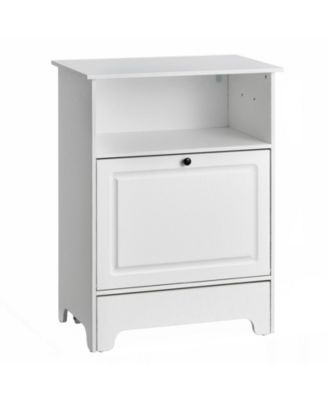 Elevated Pet Feeding Station with Tilt-Out Storage Cabinet, Small