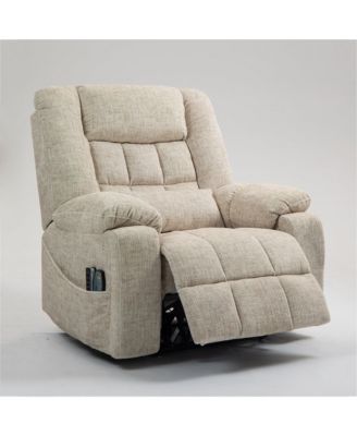 Chenille Power Lift Recliner Chair with Heat and Massage, 4 OKIN Motors, Lift Chair with Adjustable Headrest and Lumbar