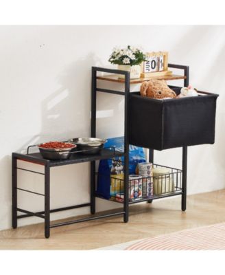 Elevated Pet Feeding Station with Storage & Organizer