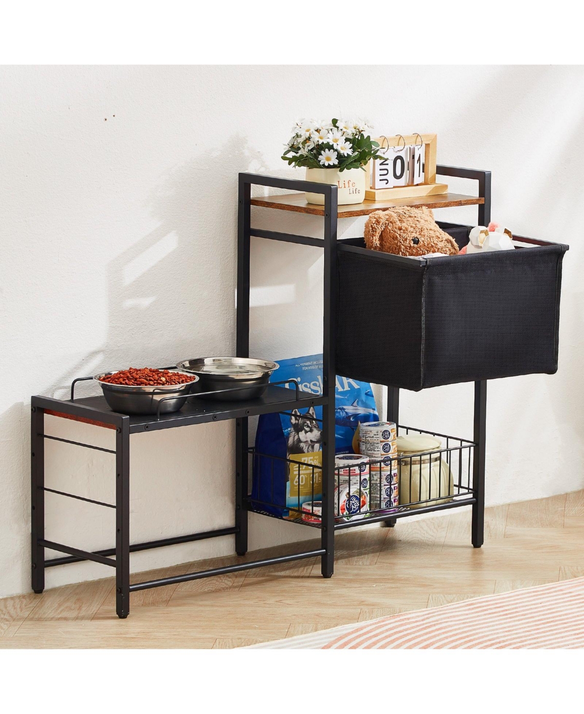 Cozito Elevated Pet Feeding Station with Storage & Organizer