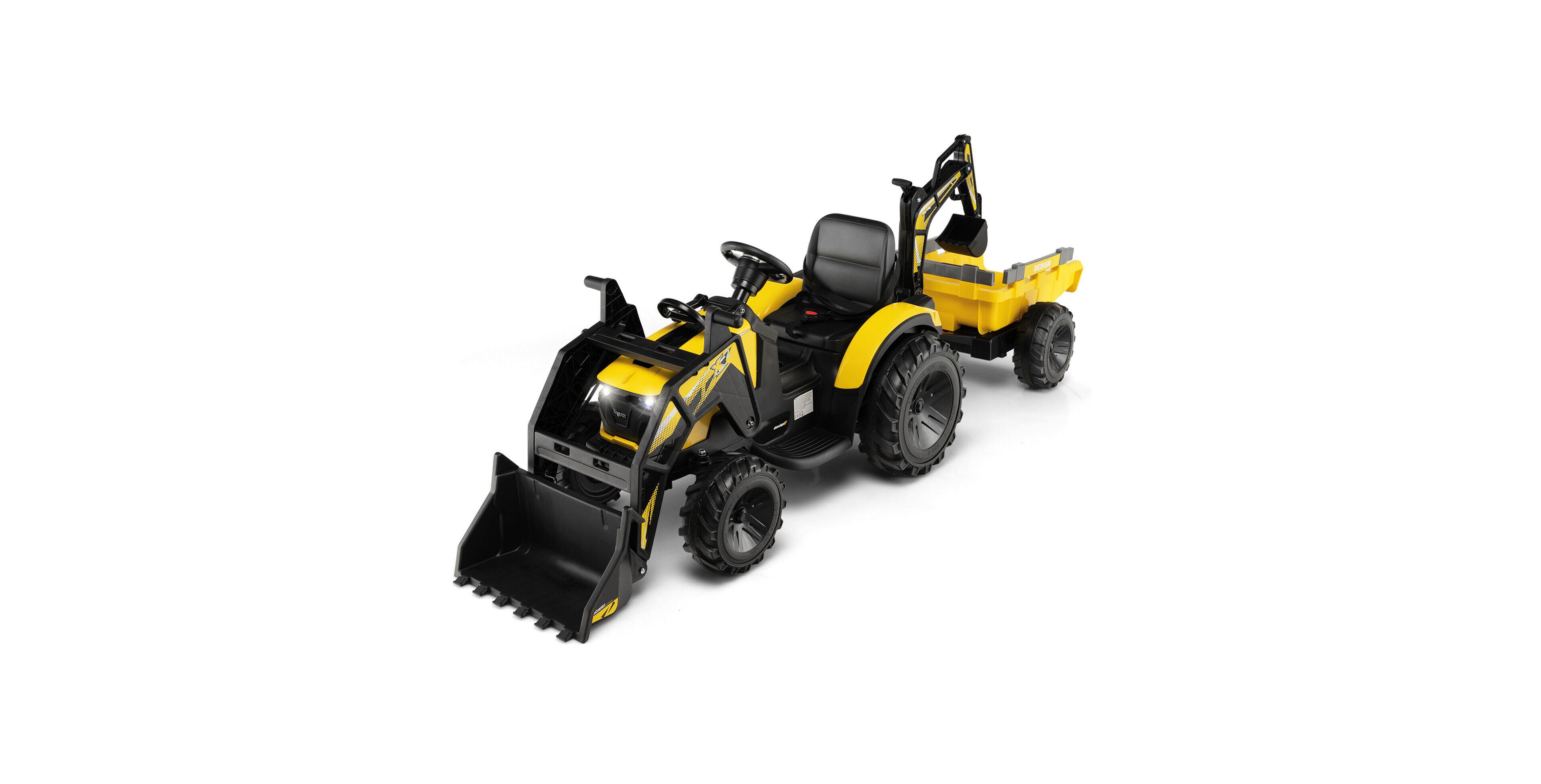 Sugift 12V 3 in 1 Kids Ride On Excavator with Shovel Bucket and Music