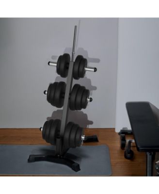 Weight Plate Rack, L-Frame Plate Tree for 2-Inch Weight Plates, 1000 lb Capacity Storage Stand