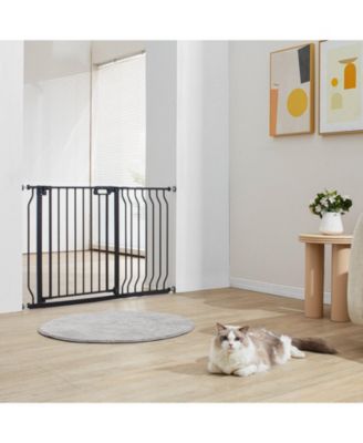 Extra-Wide Walk-Thru Safety Gate with Auto-Close, 29.5"-48.4", Black