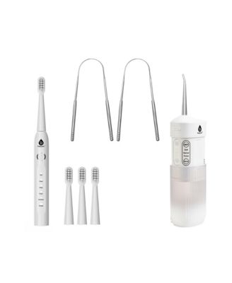 Complete Oral Care Bundle: Rechargeable Toothbrush, Water Flosser and Tongue Scraper