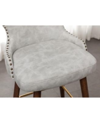 Elegant Mid-Century Barstools with Button Tufted Backs