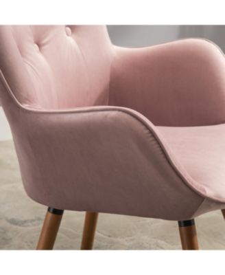 Contemporary Silky Velvet Tufted Button Back Accent Chair