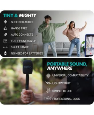 Wireless Mini UC Duo Dual Ultra Compact Wireless Lavalier Microphones for iPhone 15 and up with Handheld Adapter