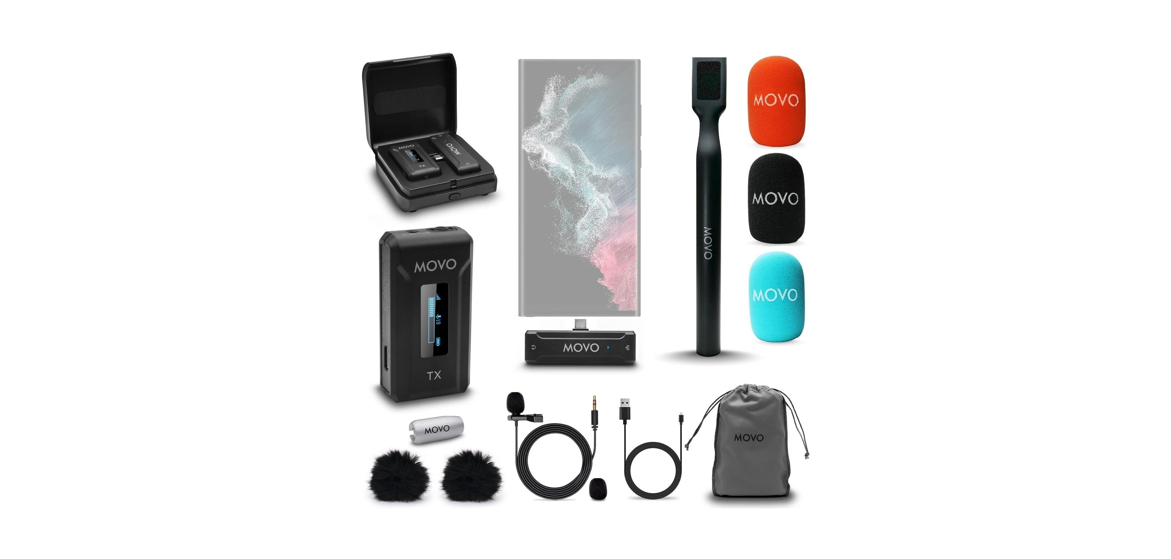 Movo Wmx-2-c Usb-c Wireless Lavalier Microphone for iPhone 15/Android/Usb C Devices with Wmx-hm Handheld Adapter