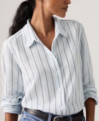 Women's Striped Point Collar Shirt