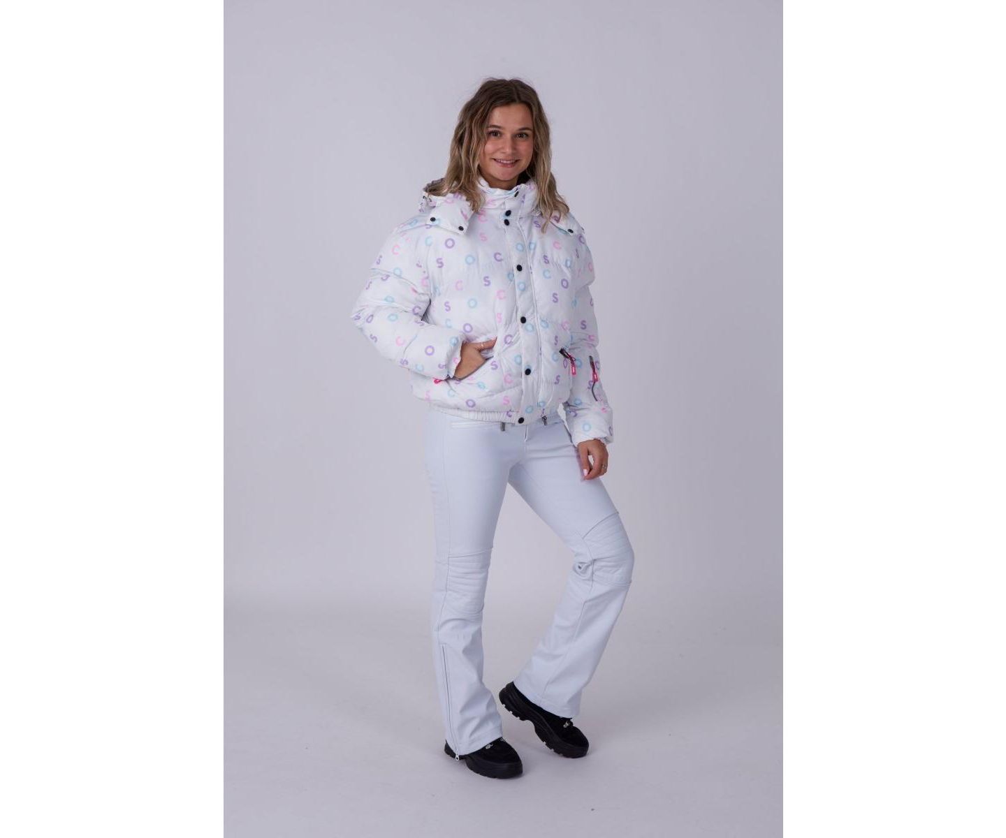 Женская куртка OOSC White Print Chic Puffer, цвет: Белый — фото 6