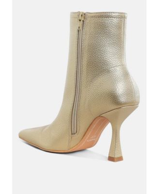 Womens Farnak Metallic Pointed Toe Ankle Boots