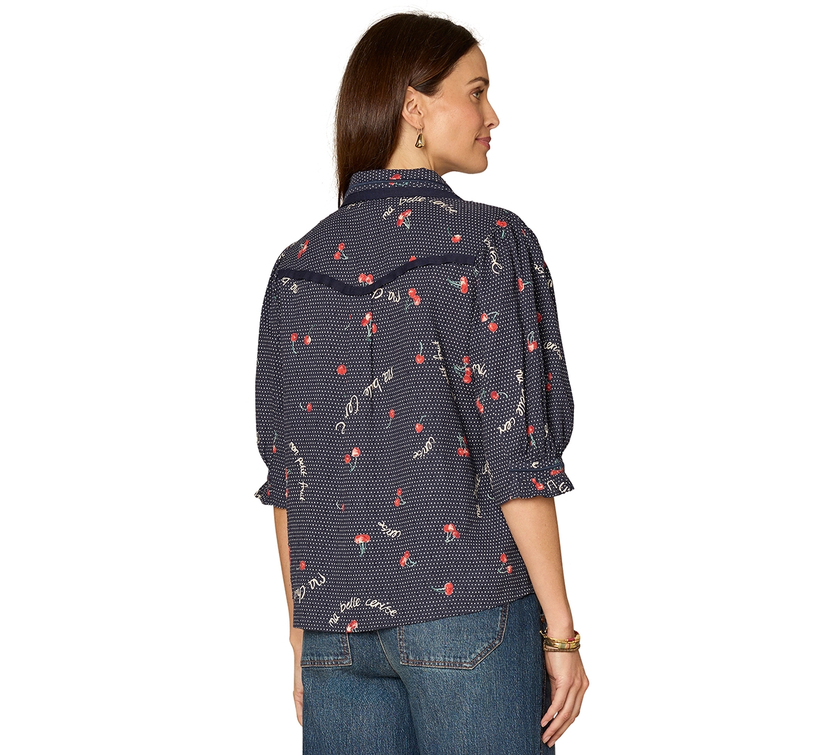 Democracy Women's Printed Collared Top