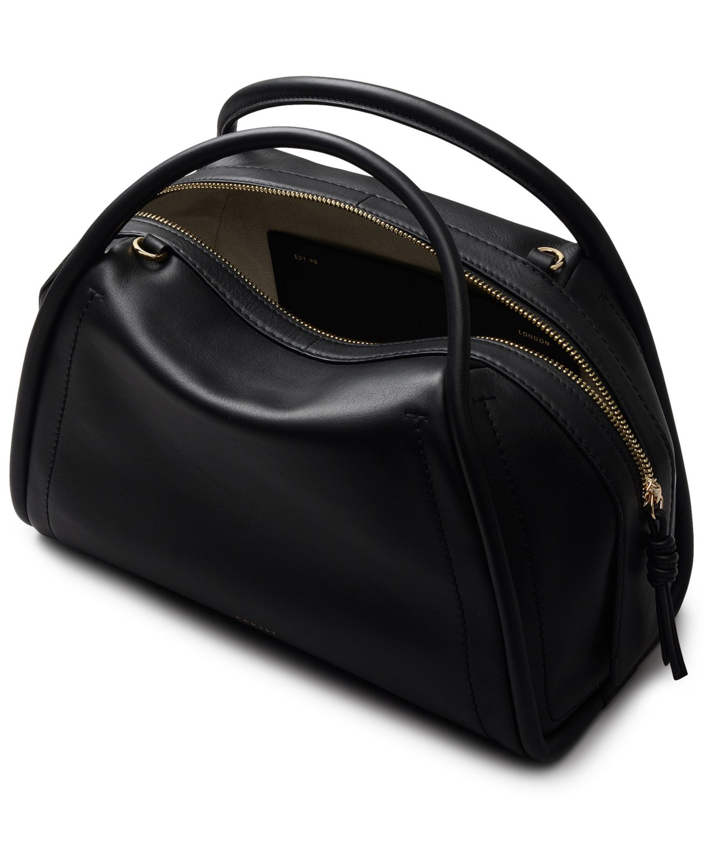 Женская сумка Radley London Golborne Medium Leather Ziptop Satchel, цвет: Чёрный — фото 3