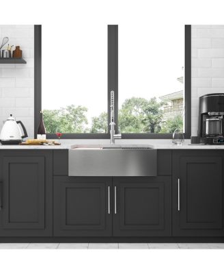 huluwat 33x22x10inch Stainless Steel Farmhouse Kitchen Sink Apron Front Workstation 16 Gauge