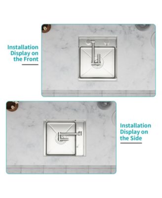 15x17x9inch Undermount Bar Sink with Folding Faucet Single Bowl 16 Gauge Stainless Steel